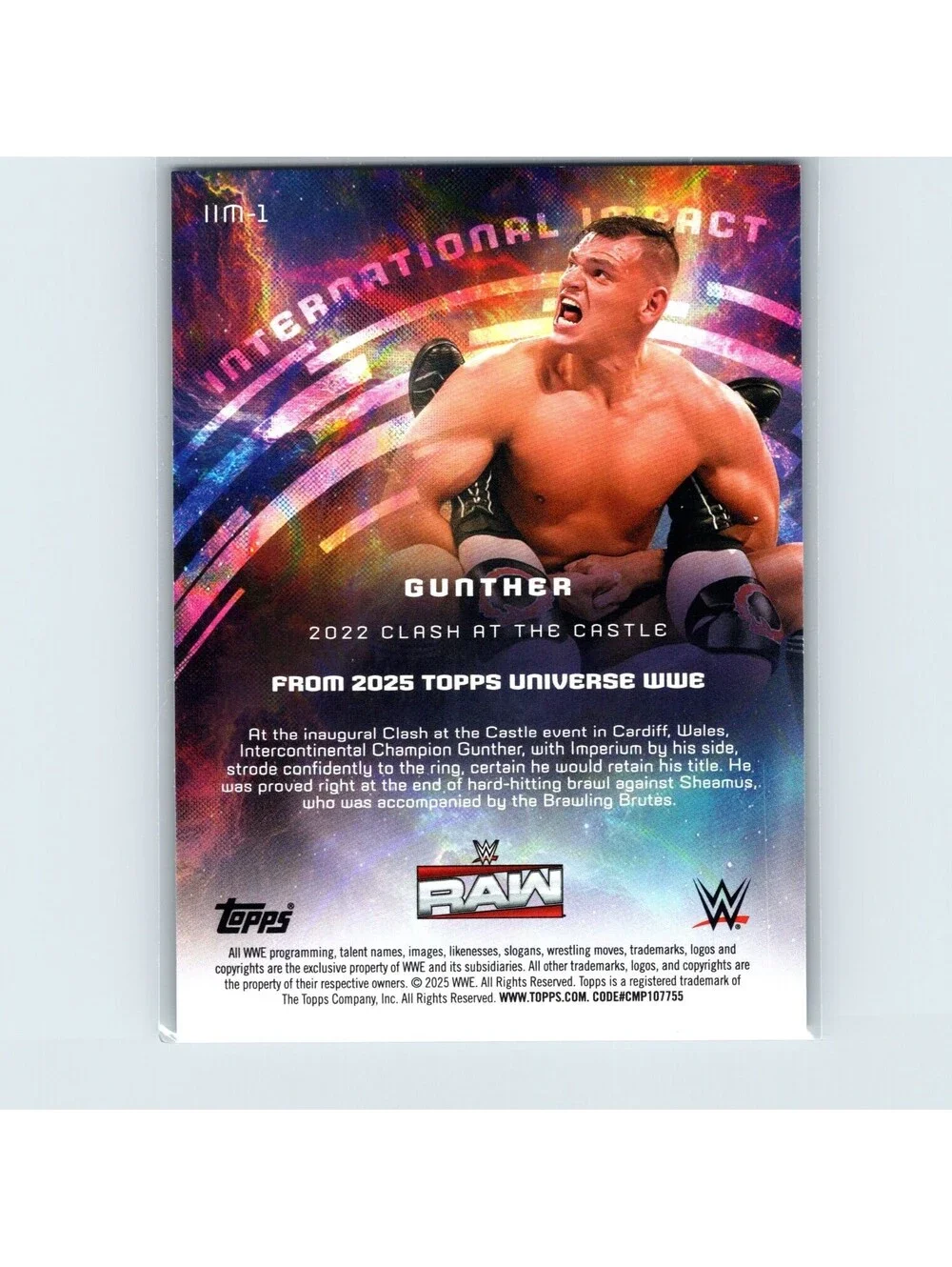 2025 Topps Universe WWE Gunther #IIM-1 International Impact Green Electric #/99